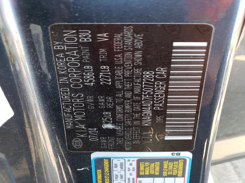 Продаж на аукціоні авто 2015 Kia Optima Hybrid, vin: KNAGM4AD7F5077288, номер лоту: 54246716