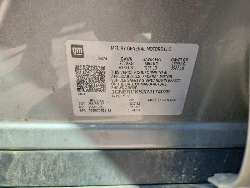 Продаж на аукціоні авто 2024 Chevrolet Traverse, vin: 1GNERGKS2RJ174038, номер лоту: 54861186