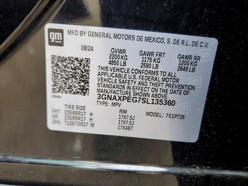 Продажа на аукционе авто 2025 Chevrolet Equinox, vin: 3GNAXPEG7SL135360, номер лота: 52563356