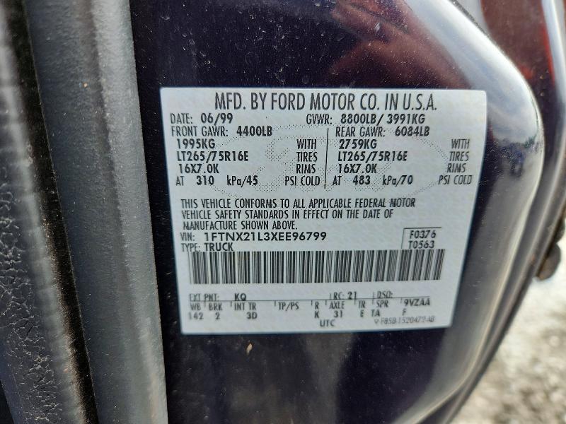 Продаж на аукціоні авто 1999 Ford F250, vin: 1FTNX21L3XEE96799, номер лоту: 55131536