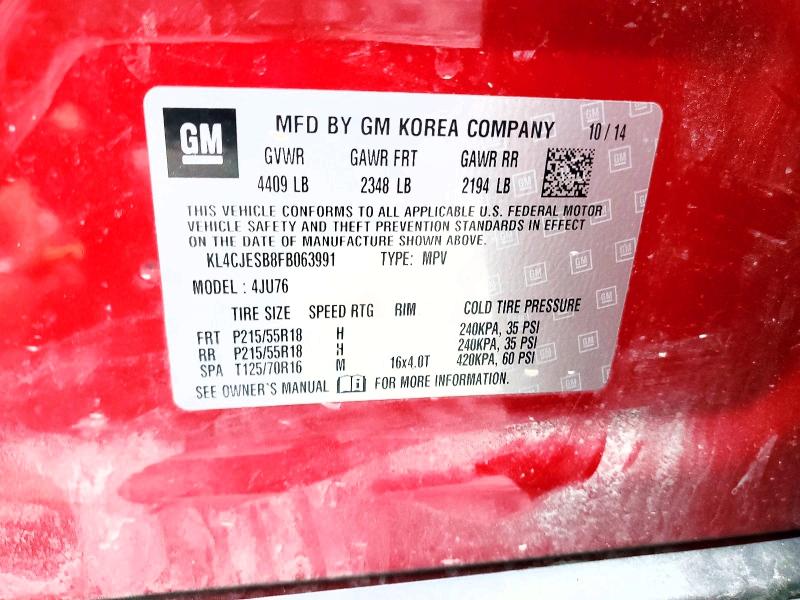 Aukcja sprzedaży 2015 Buick Encore, vin: KL4CJESB8FB063991, numer aukcji: 52879596