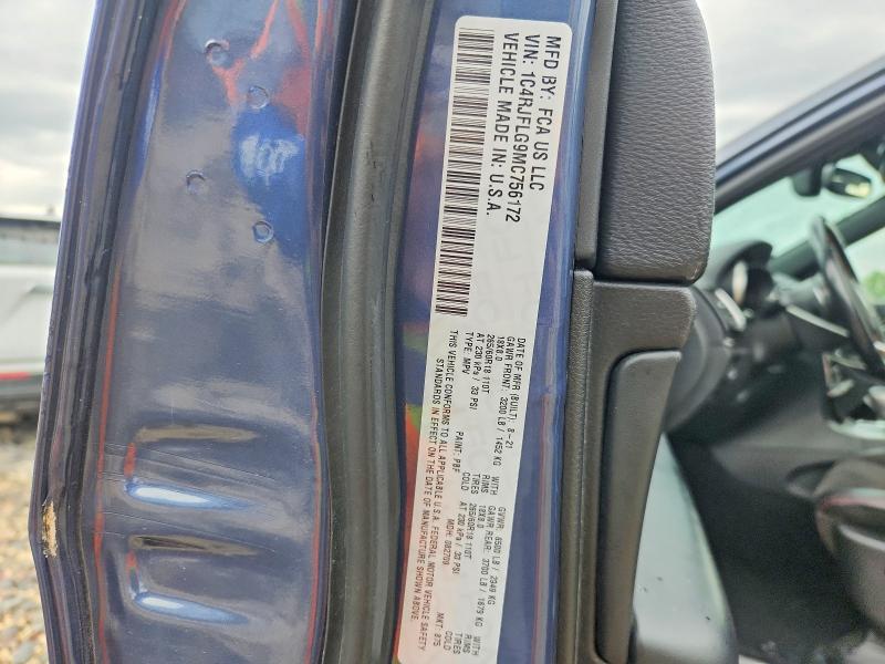 53419596 :رقم المزاد ، 1C4RJFLG9MC756172 vin ، 2021 Jeep Grand Cherokee مزاد بيع