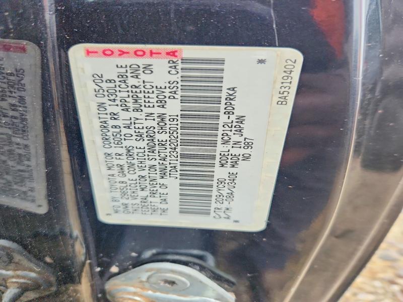Продажа на аукционе авто 2002 Toyota Echo, vin: JTDAT123420250191, номер лота: 54526406
