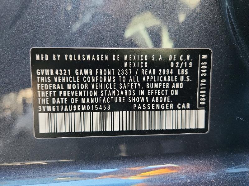Aukcja sprzedaży 2019 Volkswagen Gti, vin: 3VW6T7AU9KM015458, numer aukcji: 50617406