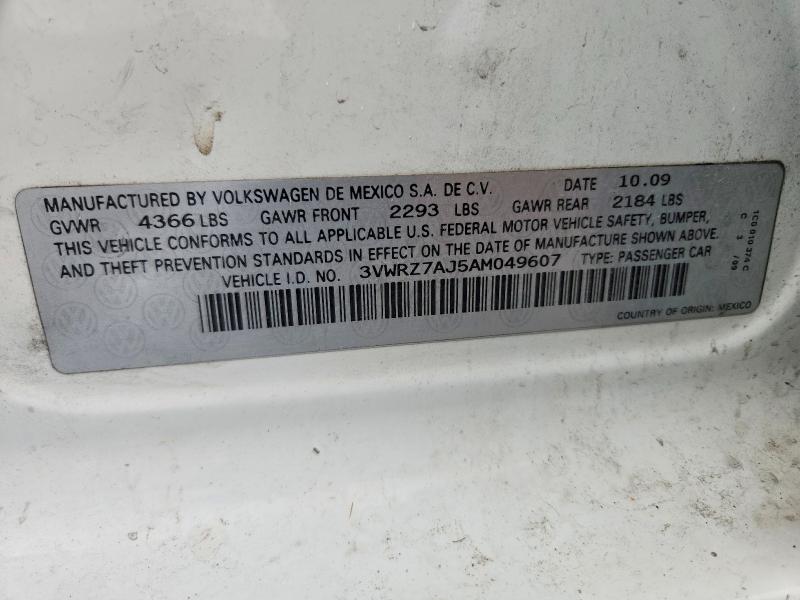 Продажа на аукционе авто 2010 Volkswagen Jetta, vin: 3VWRZ7AJ5AM049607, номер лота: 55157326