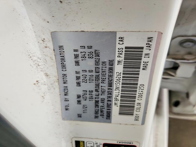 53254146 :رقم المزاد ، JM1BPALL3N1506262 vin ، 2022 Mazda 3 مزاد بيع
