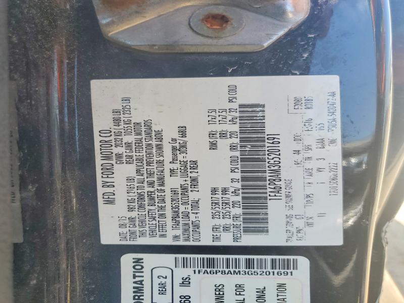 54154856 :رقم المزاد ، 1FA6P8AM3G5201691 vin ، 2016 Ford Mustang مزاد بيع