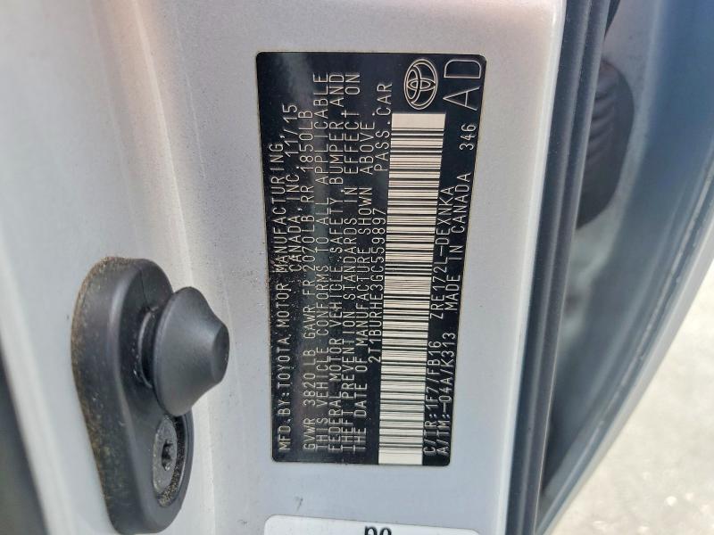 Продажа на аукционе авто 2016 Toyota Corolla, vin: 2T1BURHE3GC559897, номер лота: 54597286