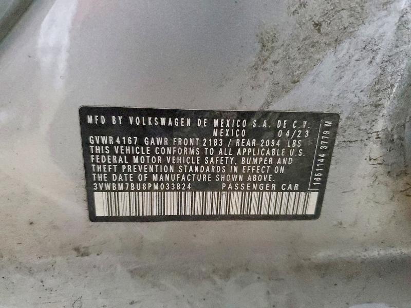 Aukcja sprzedaży 2023 Volkswagen Jetta, vin: 3VWBM7BU8PM033824, numer aukcji: 52523186