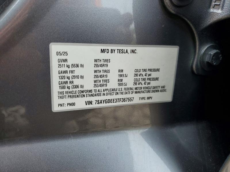 54540286 :رقم المزاد ، 7SAYGDEE3TF367557 vin ، 2026 Tesla Model Y مزاد بيع