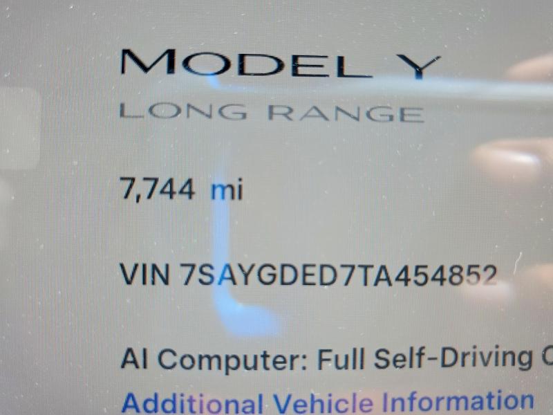 Aukcja sprzedaży 2026 Tesla Model Y, vin: 7SAYGDED7TA454852, numer aukcji: 54101786