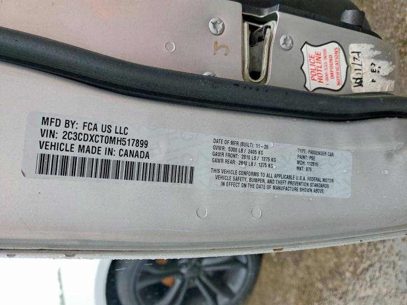 Продажа на аукционе авто 2021 Dodge Charger, vin: 2C3CDXCT0MH517899, номер лота: 53896596