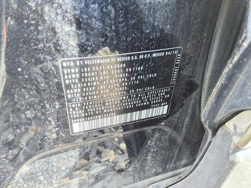 53795896 :رقم المزاد ، 3VV2B7AX4KM134289 vin ، 2019 Volkswagen Tiguan مزاد بيع