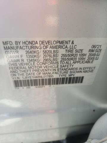 55355846 :رقم المزاد ، 5J8YE1H48NL017895 vin ، 2022 Acura Mdx مزاد بيع