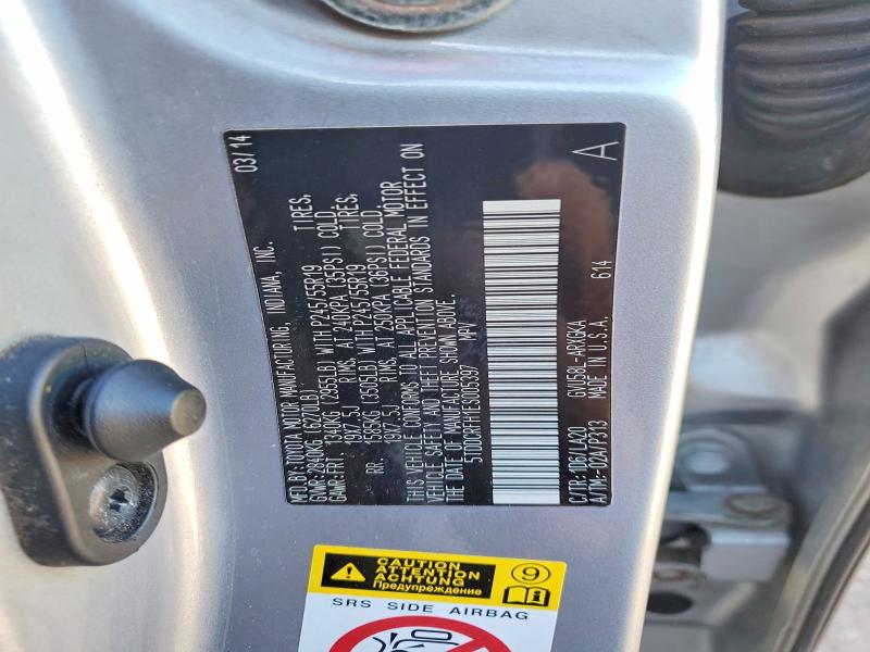 Aukcja sprzedaży 2014 Toyota Highlander Hybrid, vin: 5TDDCRFH1ES005397, numer aukcji: 54530716