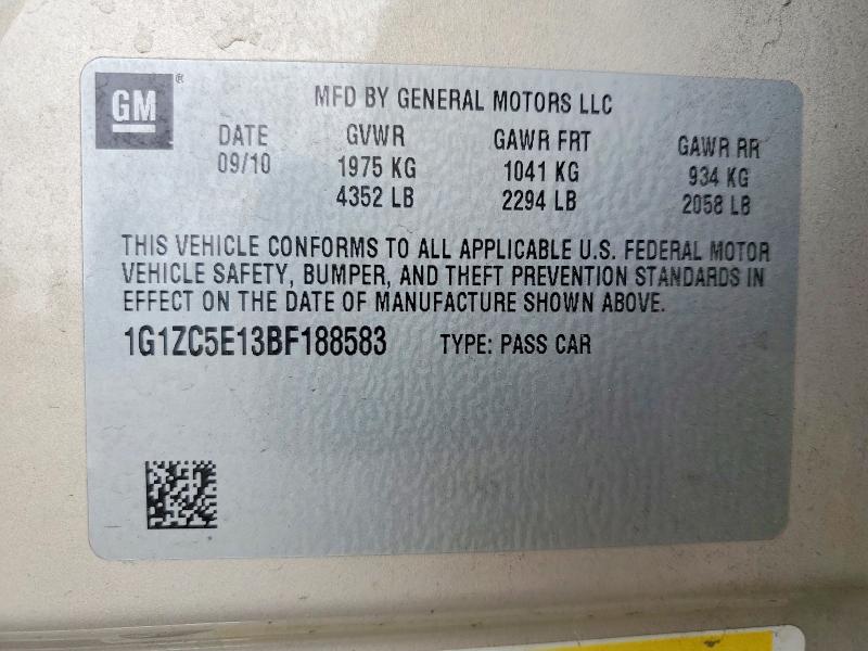 Продаж на аукціоні авто 2011 Chevrolet Malibu, vin: 1G1ZC5E13BF188583, номер лоту: 54908976