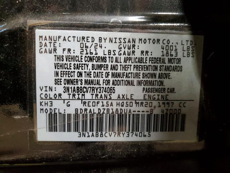 Aukcja sprzedaży 2024 Nissan Sentra, vin: 3N1AB8CV7RY374065, numer aukcji: 53573116