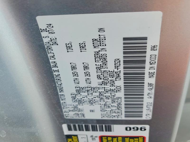 54983476 :رقم المزاد ، 3TMLB5JN5RM043158 vin ، 2024 Toyota Tacoma مزاد بيع