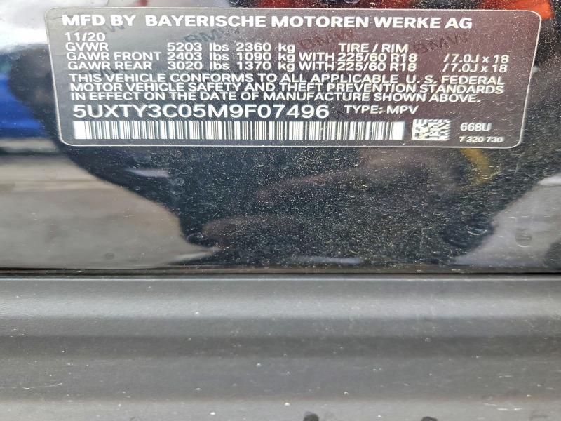 Продаж на аукціоні авто 2021 Bmw X3, vin: 5UXTY3C05M9F07496, номер лоту: 54781976