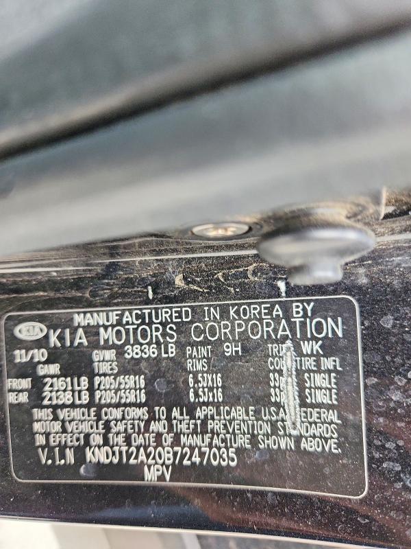 2011 Kia Soul მანქანა იყიდება აუქციონზე, vin: KNDJT2A20B7247035, აუქციონის ნომერი: 53199406