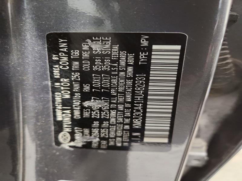 55367166 :رقم المزاد ، KM8J3CA41HU482931 vin ، 2017 Hyundai Tucson مزاد بيع
