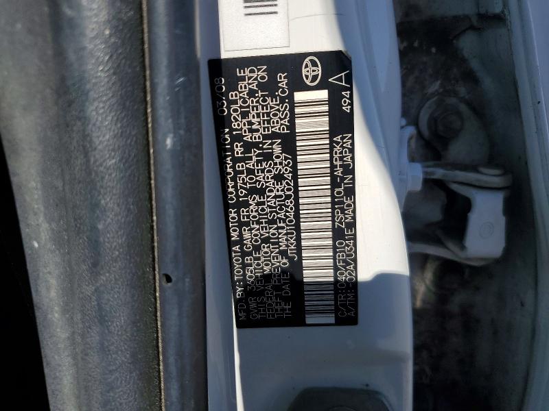 Продаж на аукціоні авто 2008 Scion Xd, vin: JTKKU10468J024937, номер лоту: 54479406