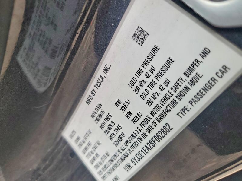 54090336 :رقم المزاد ، 5YJ3E1EA2SF062882 vin ، 2025 Tesla Model 3 مزاد بيع
