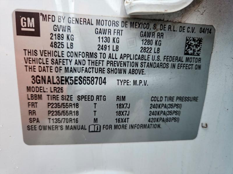 53424856 :رقم المزاد ، 3GNAL3EK5ES658704 vin ، 2014 Chevrolet Captiva مزاد بيع