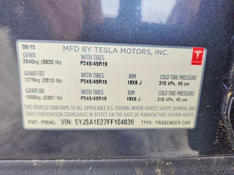 Aukcja sprzedaży 2015 Tesla Model S, vin: 5YJSA1E27FF104839, numer aukcji: 55447946