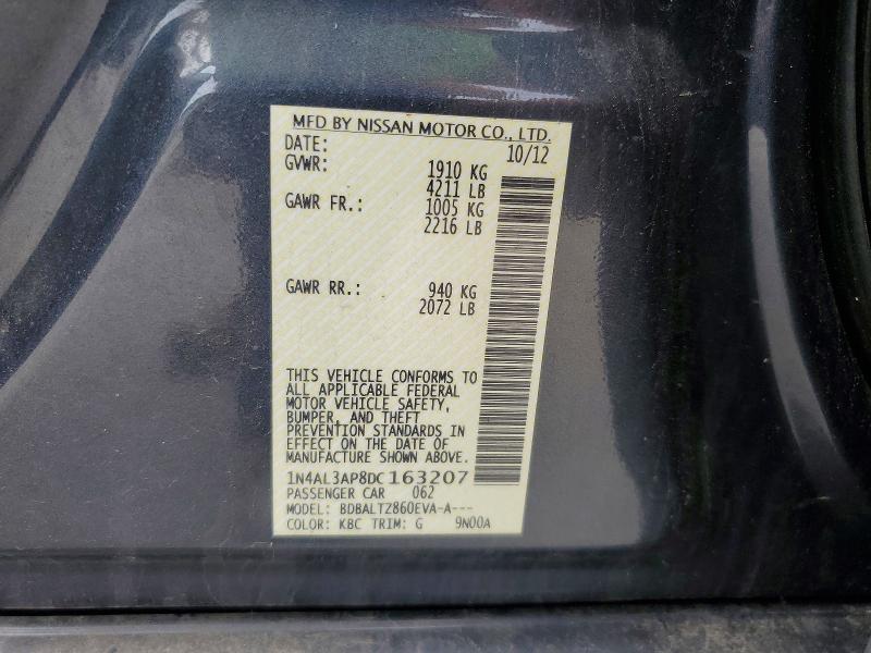 55155756 :رقم المزاد ، 1N4AL3AP8DC163207 vin ، 2013 Nissan Altima مزاد بيع