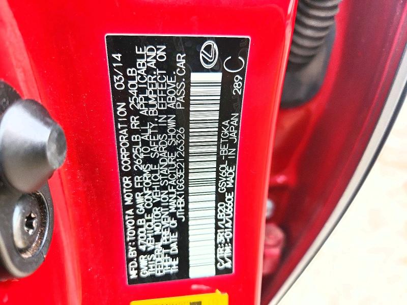 Aukcja sprzedaży 2014 Lexus Es, vin: JTHBK1GG3E2126326, numer aukcji: 53757286