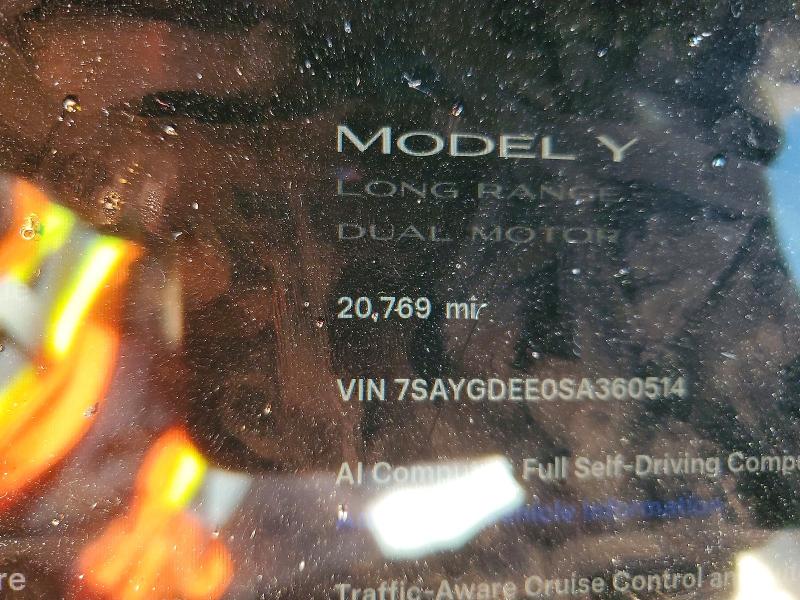 2025 Tesla Model Y მანქანა იყიდება აუქციონზე, vin: 7SAYGDEE0SA360514, აუქციონის ნომერი: 53207236