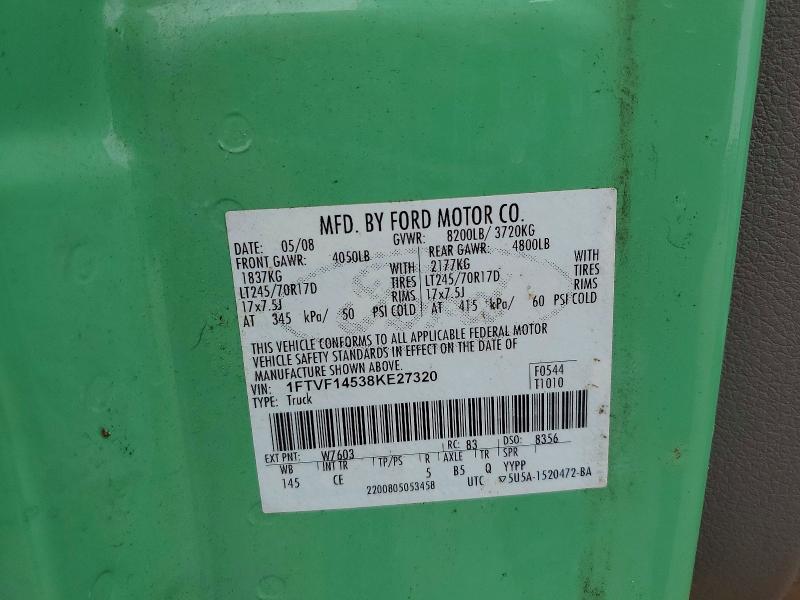 Aukcja sprzedaży 2008 Ford F150, vin: 1FTVF14538KE27320, numer aukcji: 55011136