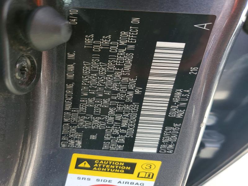 Продажа на аукционе авто 2010 Toyota Highlander, vin: 5TDZK3EH2AS013591, номер лота: 54802716