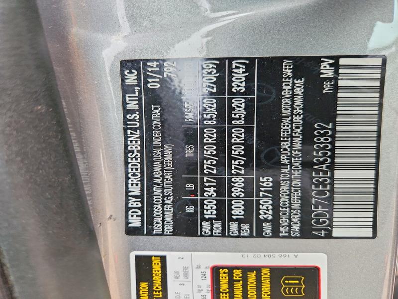 Продажа на аукционе авто 2014 Mercedes-benz Gl, vin: 4JGDF7CE3EA353832, номер лота: 54868766