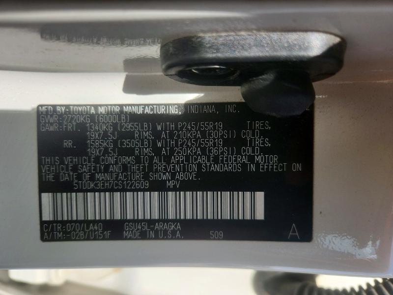 Продаж на аукціоні авто 2012 Toyota Highlander, vin: 5TDDK3EH7CS122609, номер лоту: 53321446