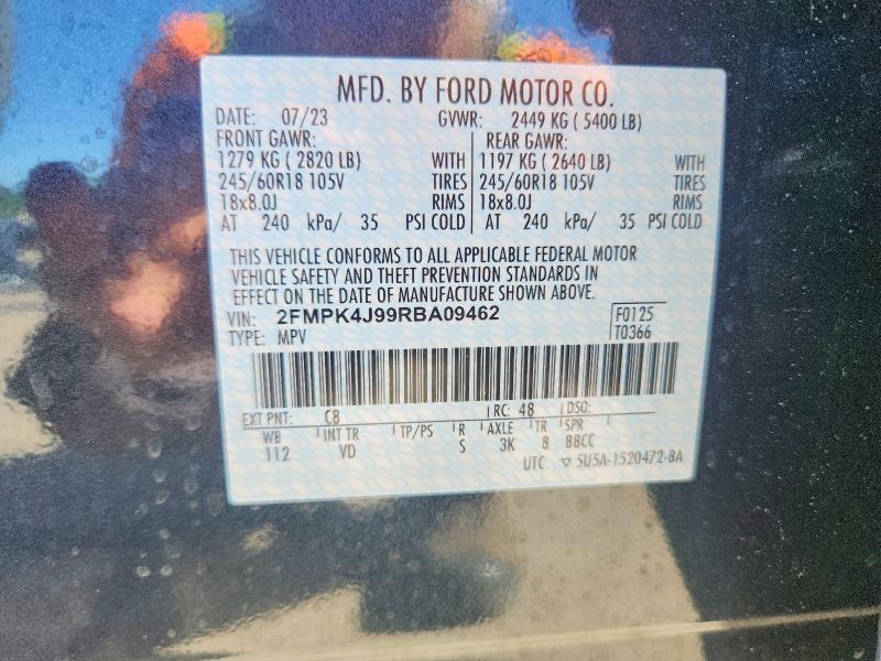 Продаж на аукціоні авто 2024 Ford Edge, vin: 2FMPK4J99RBA09462, номер лоту: 53715966