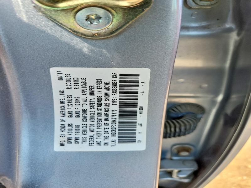 53369986 :رقم المزاد ، 1HGCR2F30HA276475 vin ، 2017 Honda Accord مزاد بيع