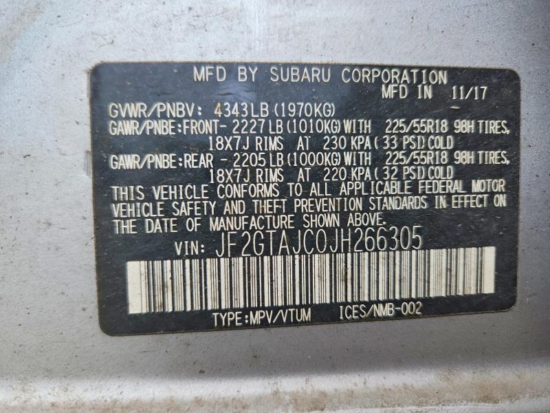 Auction sale of the 2018 Subaru Crosstrek, vin: JF2GTAJC0JH266305, lot number: 52275166