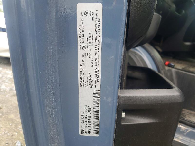 Продаж на аукціоні авто 2021 Ram Promaster 3500, vin: 3C6MRVJGXME536233, номер лоту: 53851326