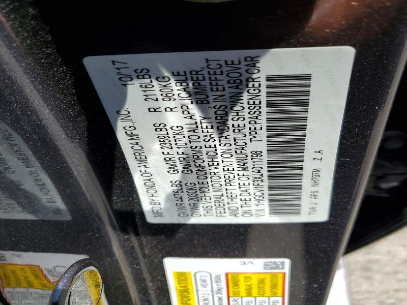 54112296 :رقم المزاد ، 1HGCV1F3XJA011798 vin ، 2018 Honda Accord مزاد بيع