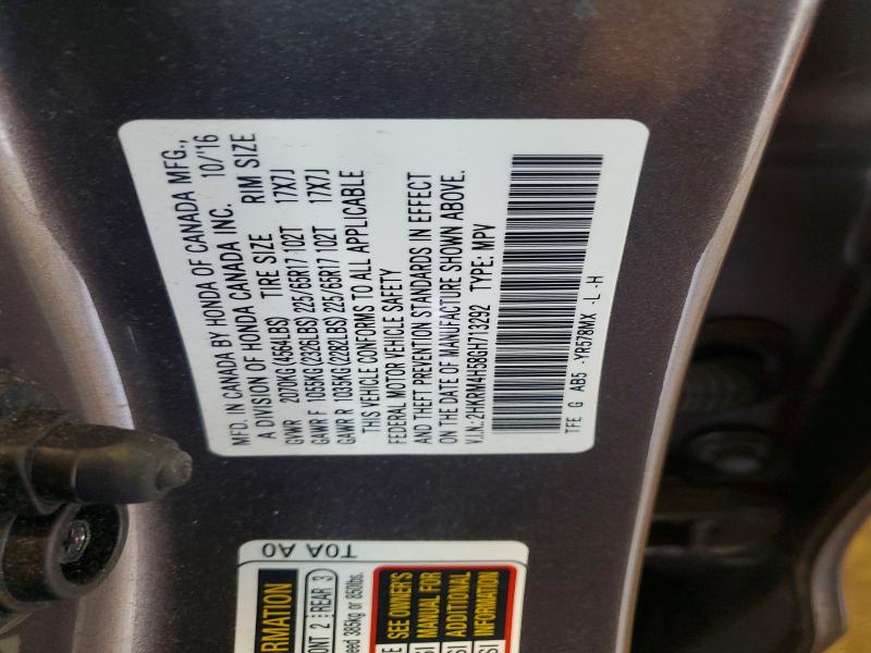 54591856 :رقم المزاد ، 2HKRM4H58GH713292 vin ، 2016 Honda Cr-v مزاد بيع