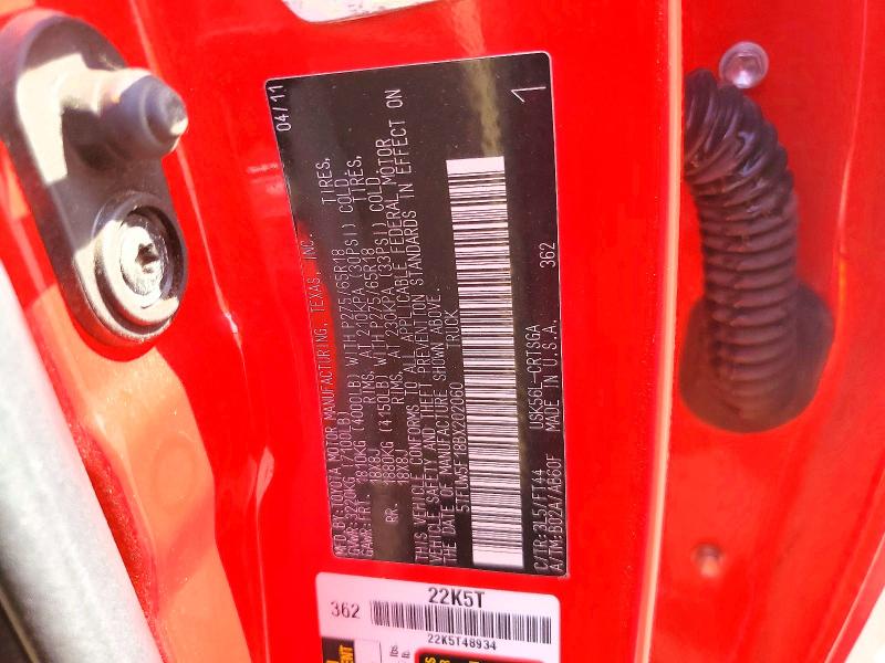 Aukcja sprzedaży 2011 Toyota Tundra, vin: 5TFUW5F18BX202060, numer aukcji: 54059146
