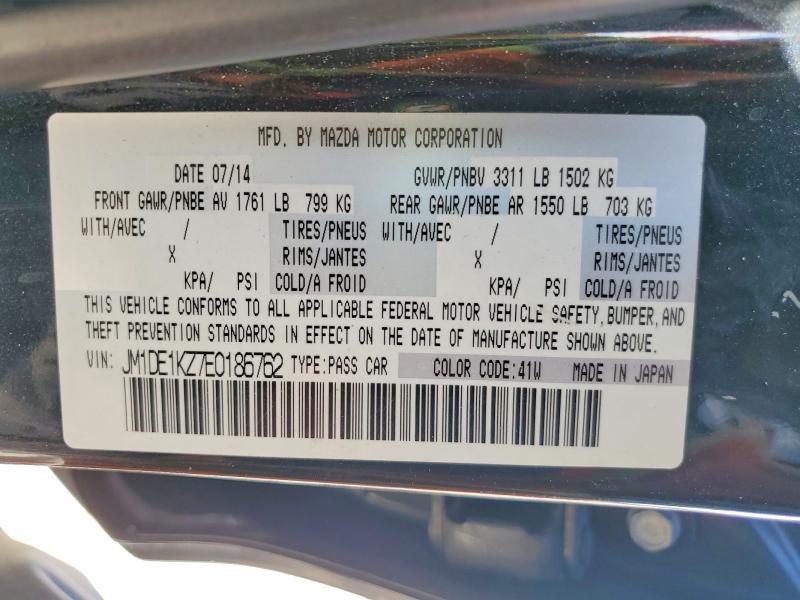 Aukcja sprzedaży 2014 Mazda Mazda2, vin: JM1DE1KZ7E0186762, numer aukcji: 54978186