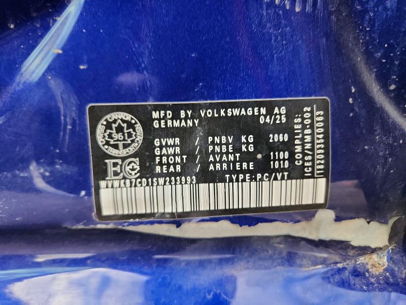 52422876 :رقم المزاد ، WVWKB7CD1SW233993 vin ، 2025 Volkswagen Golf R مزاد بيع