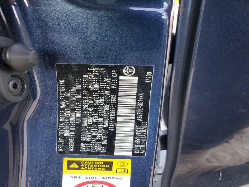 Aukcja sprzedaży 2016 Toyota Camry, vin: 4T4BF1FK8GR516682, numer aukcji: 53512186