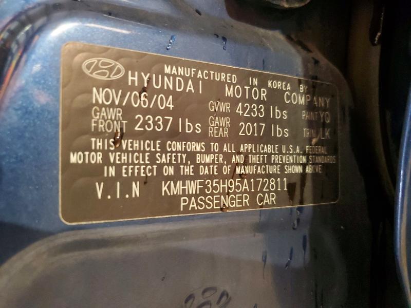 2005 Hyundai Sonata მანქანა იყიდება აუქციონზე, vin: KMHWF35H95A172811, აუქციონის ნომერი: 54526866