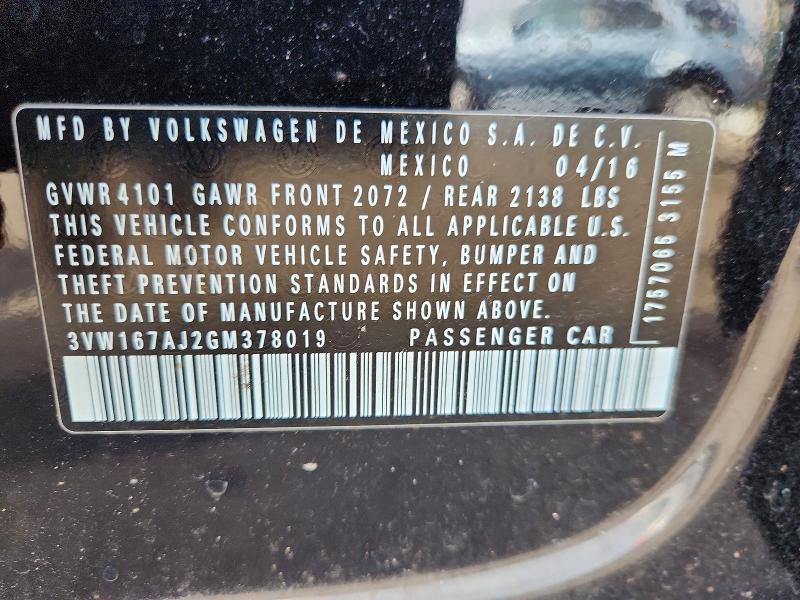 Продаж на аукціоні авто 2016 Volkswagen Jetta, vin: 3VW167AJ2GM378019, номер лоту: 55344076