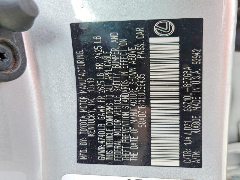 Aukcja sprzedaży 2020 Lexus Es, vin: 58ADZ1B1XLU056435, numer aukcji: 54040466