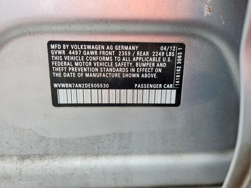55436026 :رقم المزاد ، WVWBN7AN2DE505530 vin ، 2013 Volkswagen Cc مزاد بيع